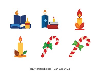 Set of Christmas Day vector Silhouette illustration