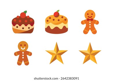 Set of Christmas Day vector Silhouette illustration