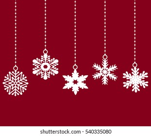Set of Christmas decorated snowflakes.