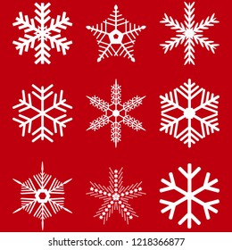 Set of Christmas decorated snowflakes Vector illustration