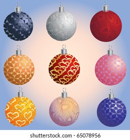 Set of Christmas decoration balls