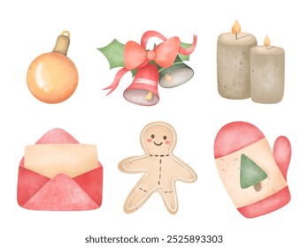 set of Christmas ,decorations for Christmas tree , Christmas holley and leave , 