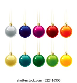 Set of Christmas decorations. Vector illustration EPS 10