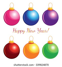 Set of Christmas decorations. Vector illustration.