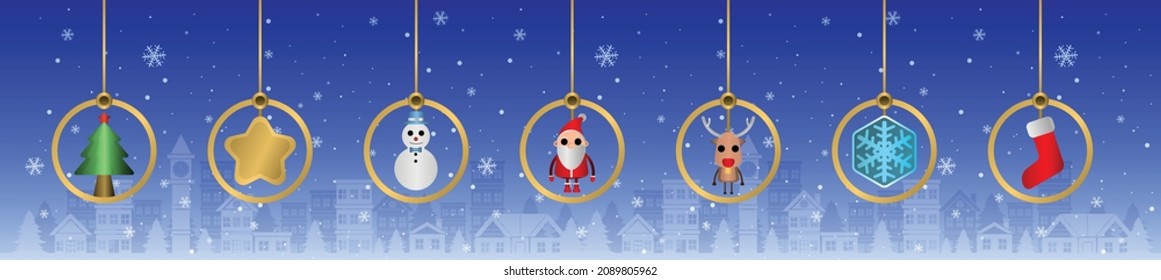 Set of Christmas decorations. Vector pattern. used for design and decoration new year greeting card christmas greeting card