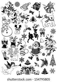 Set of Christmas  decorative elements