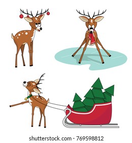 Set Christmas deer (3 deer)