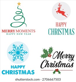 Set christmas  design  art and illustrator eps 10