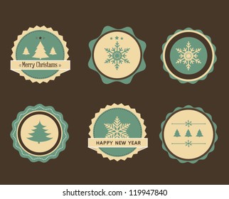 A set of Christmas design elements