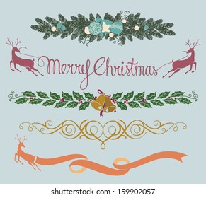 Set of Christmas design elements