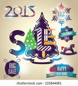 A set of Christmas design elements