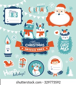 Set of Christmas design elements