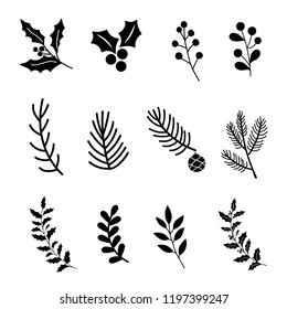 Set of Christmas design elements vector