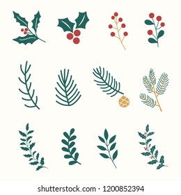 Set of Christmas design elements vector