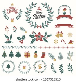 set christmas design elements vector collections