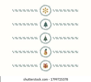 Set of Christmas design elements vector Free Vector
