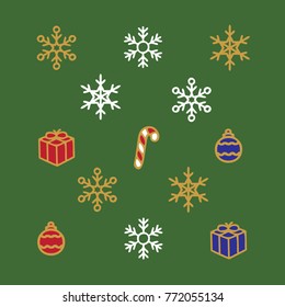 Set of Christmas design elements (Vector)