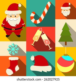 set of Christmas design elements. Xmas vector illustration