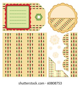 Conjunto de marcos y pegatinas de diseño navideño