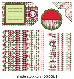 Conjunto de marcos y pegatinas de diseño navideño