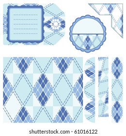 Conjunto de marcos y pegatinas de diseño navideño