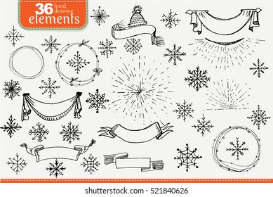 set of christmas designer's elements