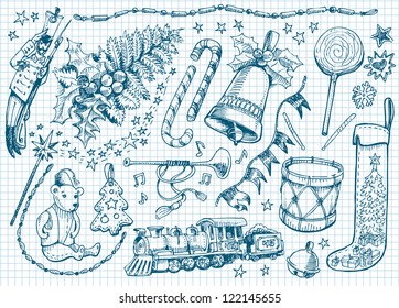 Set of Christmas doodles