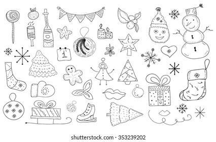 Set of Christmas Doodles
