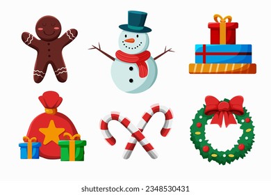 Diseño de conjunto de elementos de Navidad