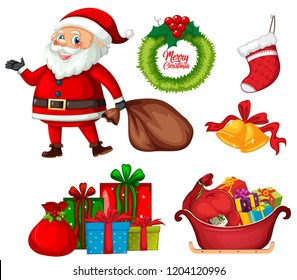 Set of christmas element illustration