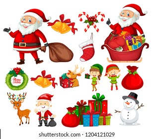 Set of christmas element illustration