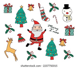 A set of christmas element illustration