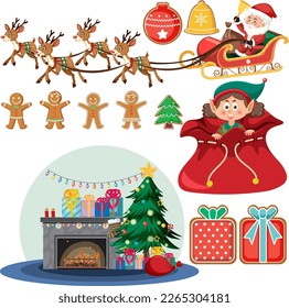 Conjunto de la ilustración del elemento Christmas