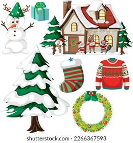 Conjunto de la ilustración del elemento Christmas