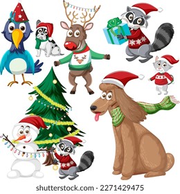 Set of Christmas element illustration