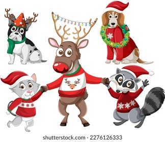 Set of Christmas element illustration