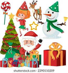 Set of Christmas element illustration