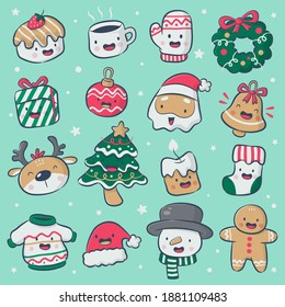 Set of Christmas element vector