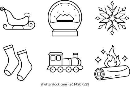 set of Christmas element vector illustration