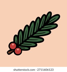 Set of Christmas Elements for Festive Holiday Illustration Vector on White Background 