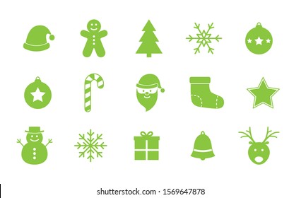 Set of Christmas elements isolated on white background. Vector