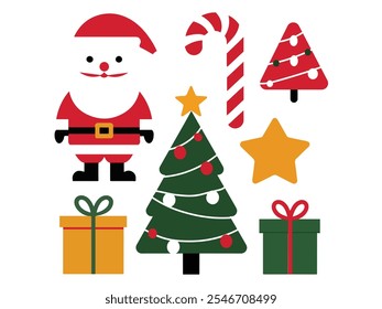  set of Christmas elements vector art illustration