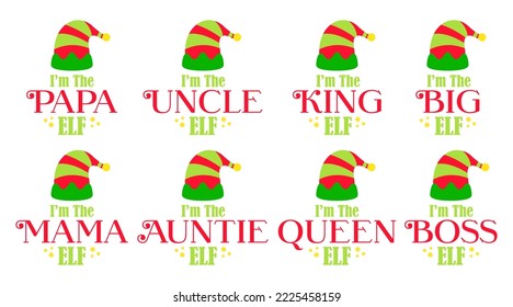 Set of Christmas Elf Family