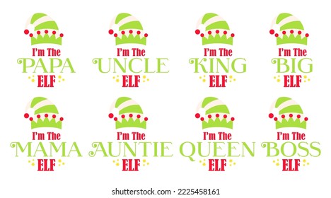 Set of Christmas Elf Family