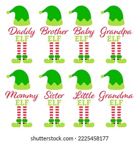 Set of Christmas Elf Family