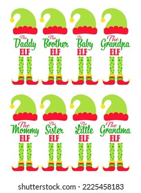 Set of Christmas Elf Family