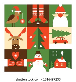 Set of christmas emblems. Merry Christmas and Happy New Year