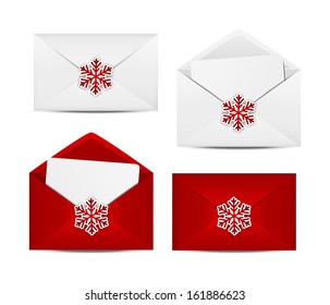 Set Of Christmas Envelope Icons