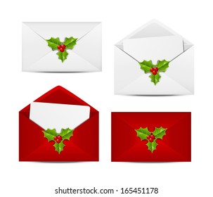 Set Of Christmas Envelope Icons