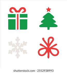 set of the Christmas eve item icon vector.